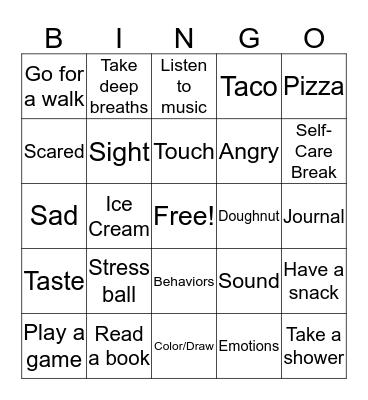 Distress Tolerance Skills Bingo Card