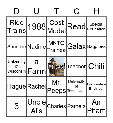 DUTCH BINGO Card