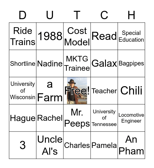 DUTCH BINGO Card