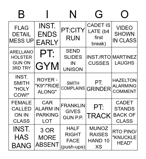 BINGO.READY.MOVE. Bingo Card