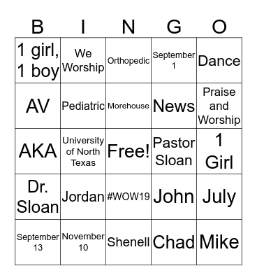 Do You Know Our Leaders??? Bingo Card