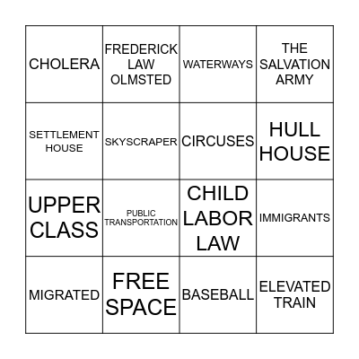 Cities Grow and Change Bingo Card