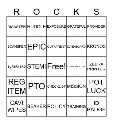 PATIENT ACCESS Bingo Card