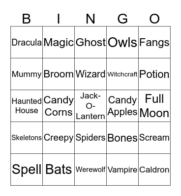 "BOO" Bingo Card