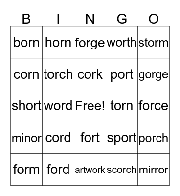 or Bingo Card