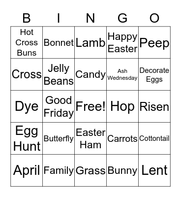Easter Bingo Card