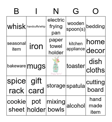 Bridal Bingo Card