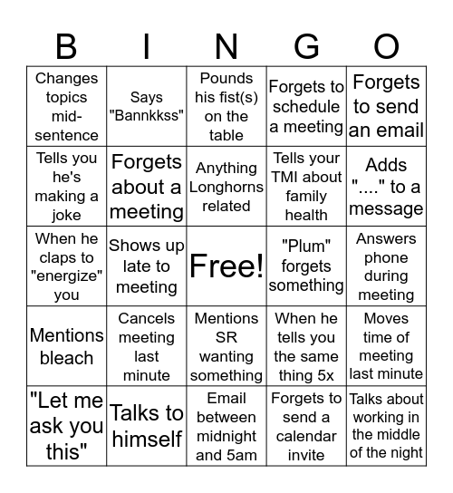 VG Bingo Card