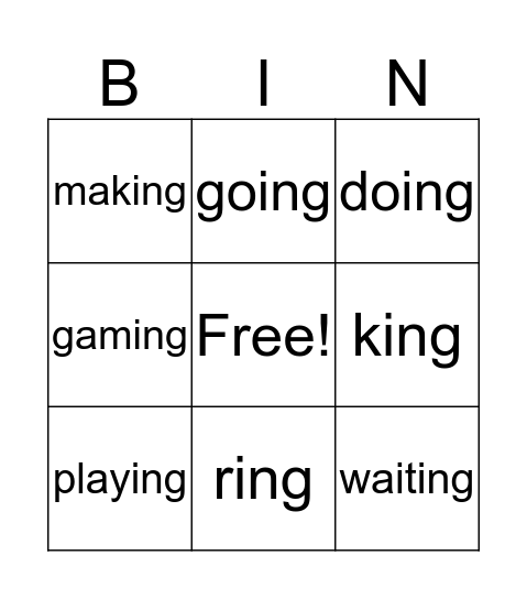 March- Week one Bingo Card