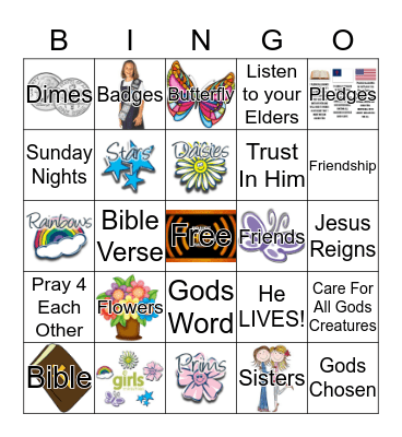Girls Ministry Bingo Card
