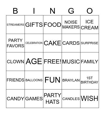 BIRTHDAY BINGO Card