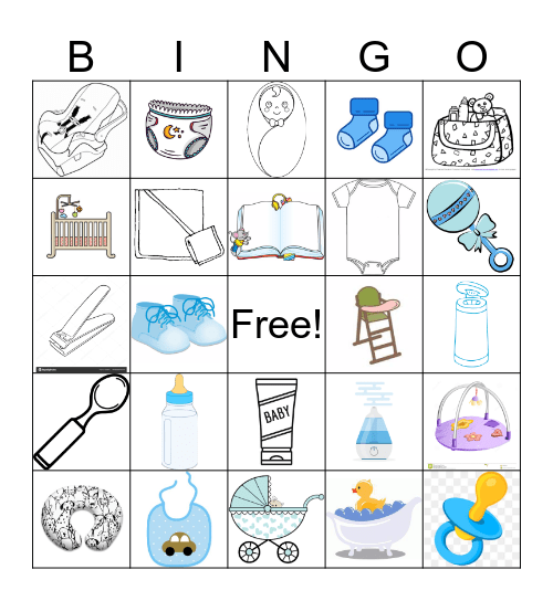 Baby Shower Bingo Card