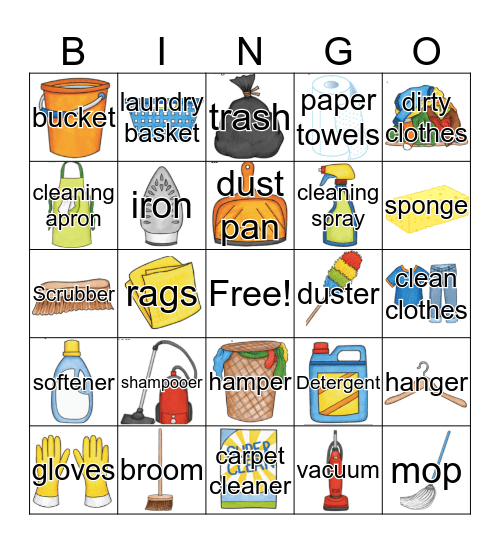 Cleaning Bingo Card