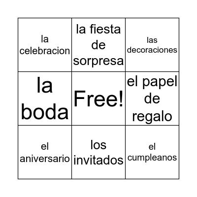Fiesta Bingo Card