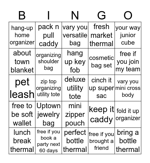 THIRTY-ONE BINGO Card