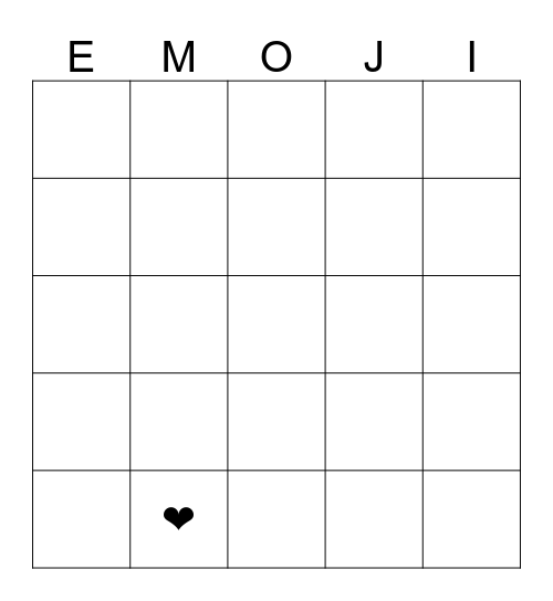 Emoji Bingo  Bingo Card