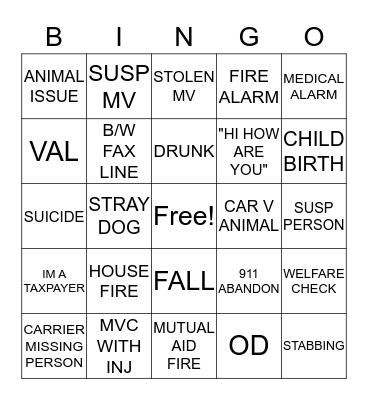 SOMERSET COUNTY COMM Bingo Card