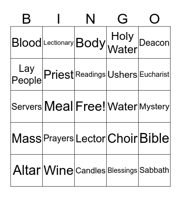 Come To The Table Bingo Card