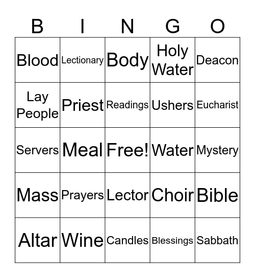 Come To The Table Bingo Card