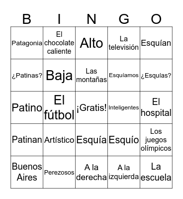 5˚ Grado - Un repaso de todo Bingo Card