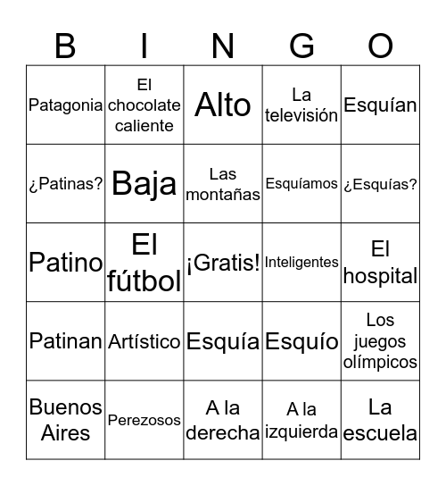 5˚ Grado - Un repaso de todo Bingo Card