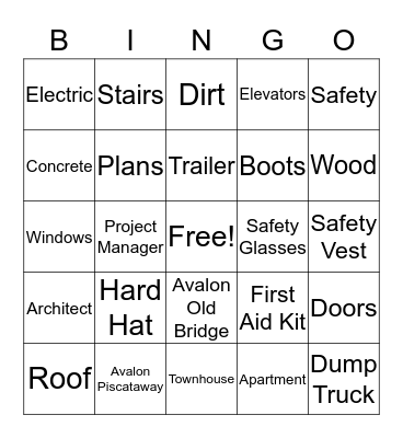 AvalonBay Bingo Card