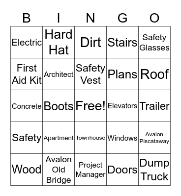 AvalonBay Bingo Card