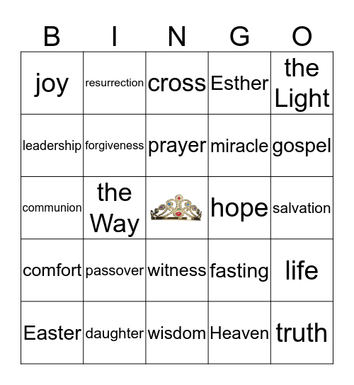 Daughter of the King Bingo Card