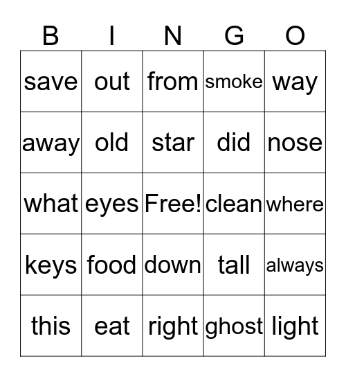 Scooby Doo! Bingo Card