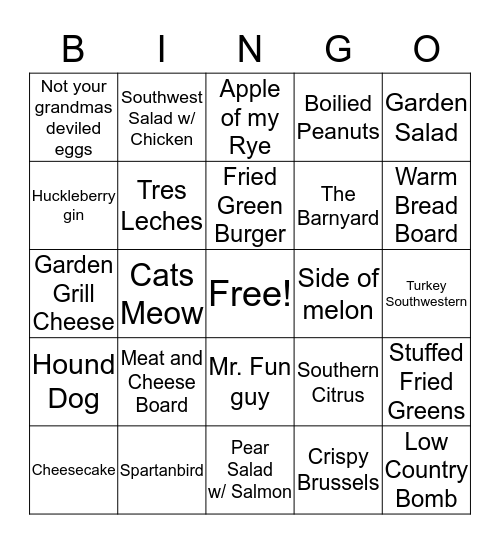 Springo Bingo Card