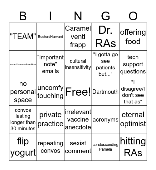 Dr. Bingo Card