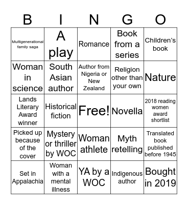 Woman Own Bingo