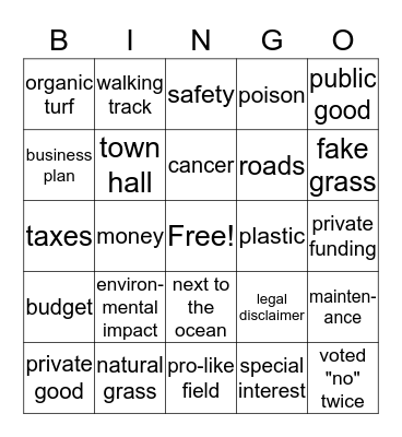 STM Field Bingo! Bingo Card