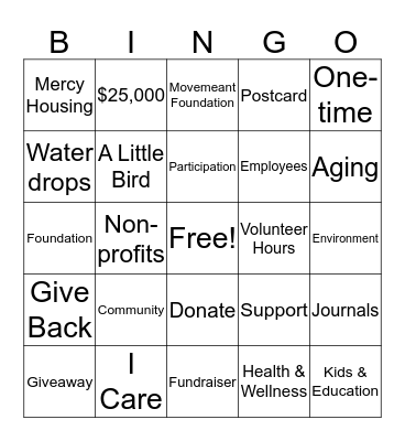 Symetra Life Bingo Card