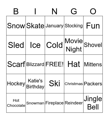 Winter Bingo! Bingo Card