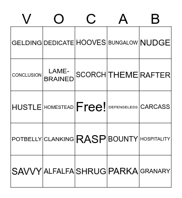 Foxman Bingo Card