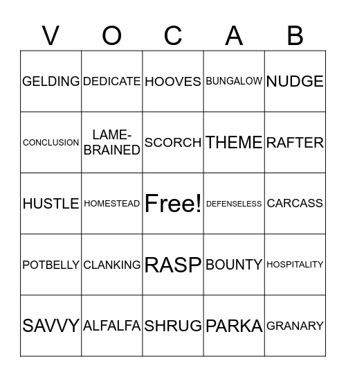 Foxman Bingo Card