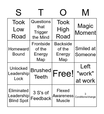 STOMP Bingo Card