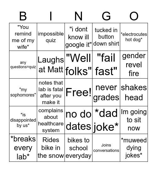 Brownhill Bingo Card