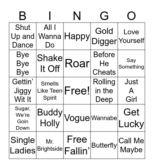Playback Bingo! Bingo Card