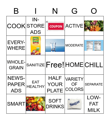 Faithful Families - Eating Smart and Moving More Bingo Card