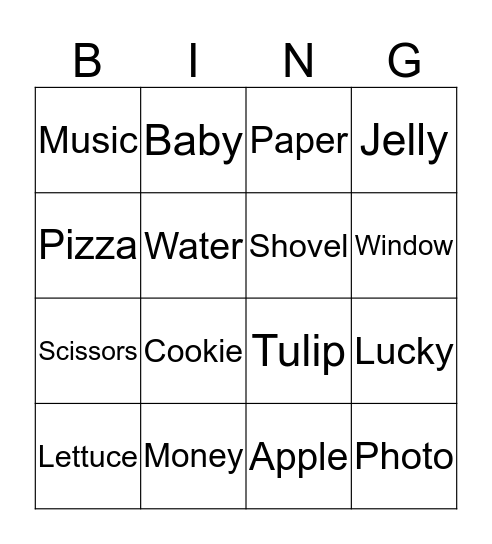 Chris Bingo Card