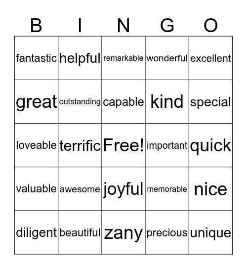 We Believe Bingo Card