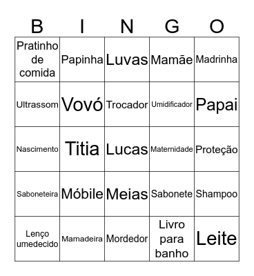 Bingo do Lucas Bingo Card