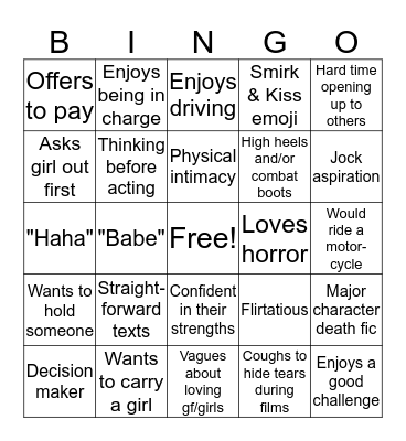 WLW Top Bingo Card