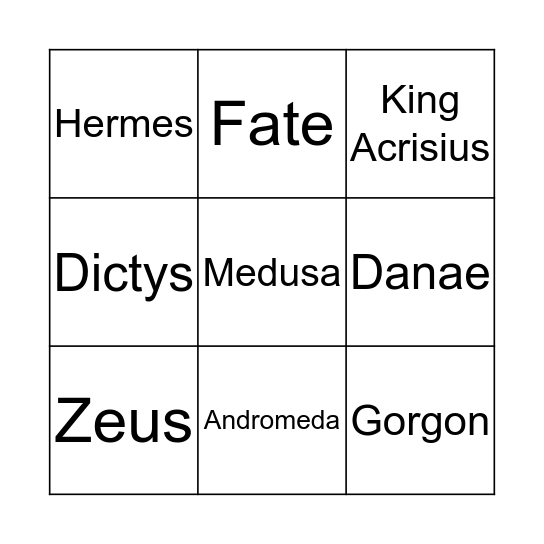 Perseus Bingo! Bingo Card
