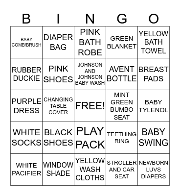 GIFT BINGO Card