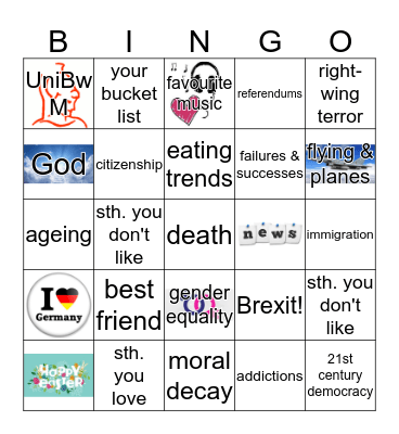In the Mix Bingo Card
