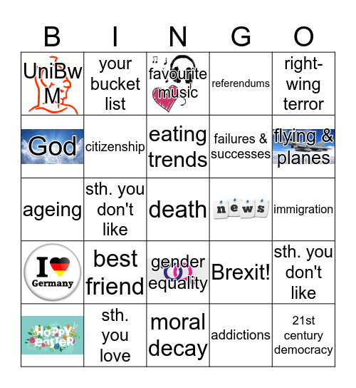 In the Mix Bingo Card