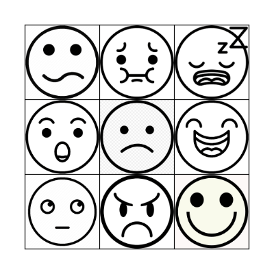 Emotions Bingo Cards on Bingo Baker